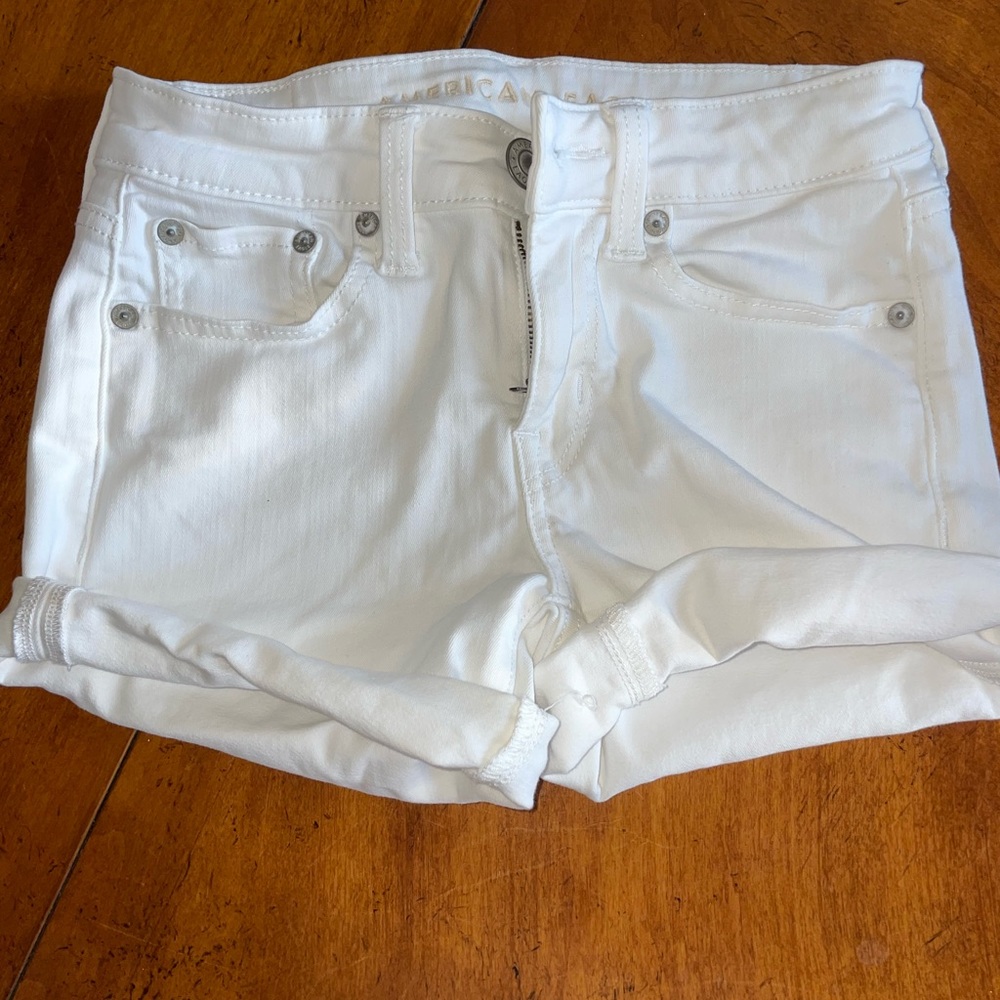 White American eagle jean shorts